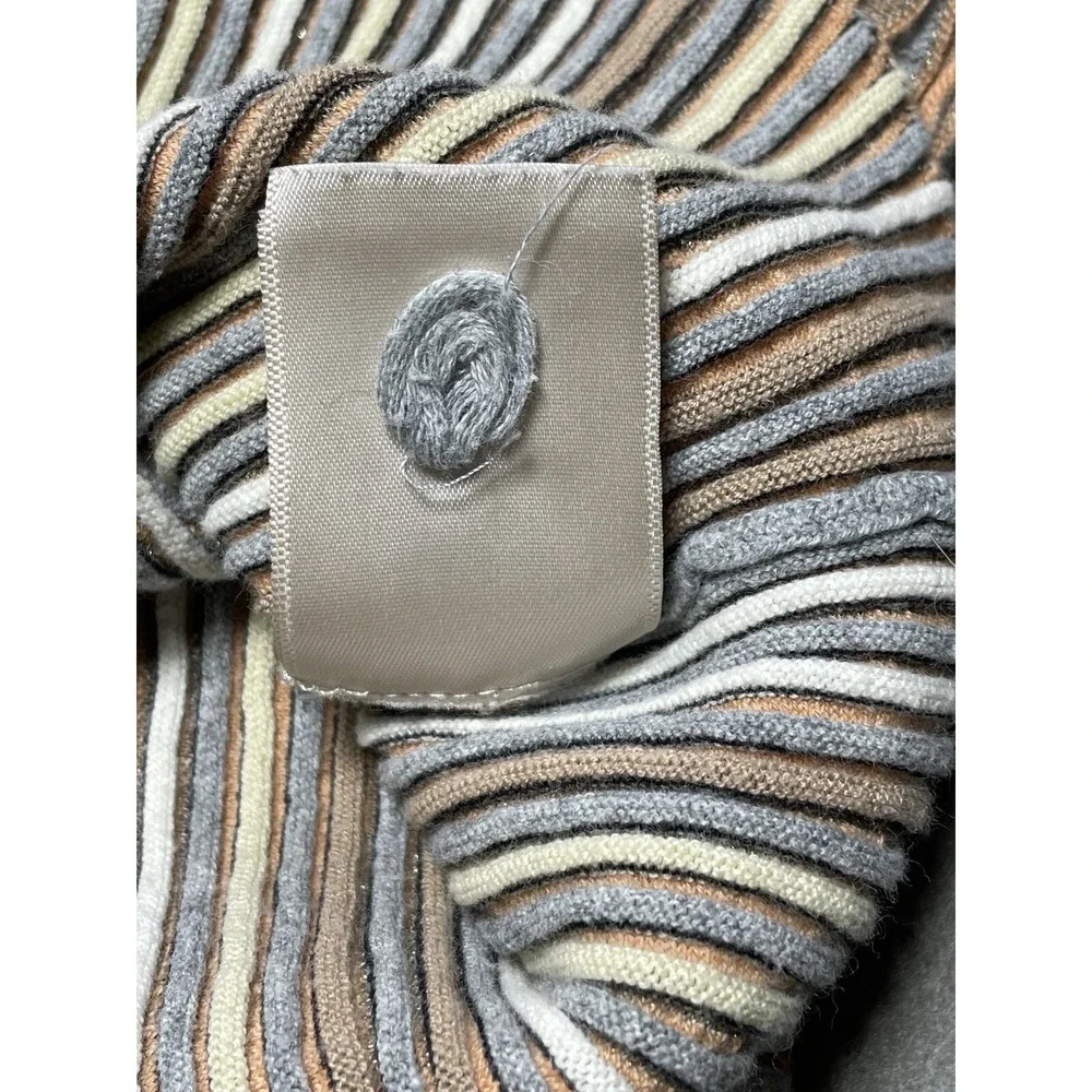 Women's M Sweater Top‎ Anthropologie Nessa Striped Smocked Gray Orange Wool Boho